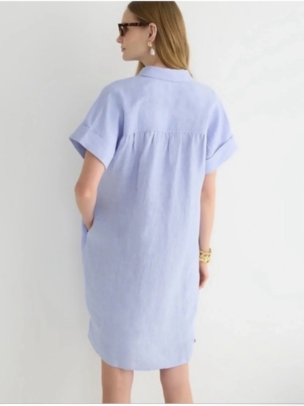 J.Crew Relaxed-Fit Baird McNutt Irish linen Shirt Dress Women’s Size Small